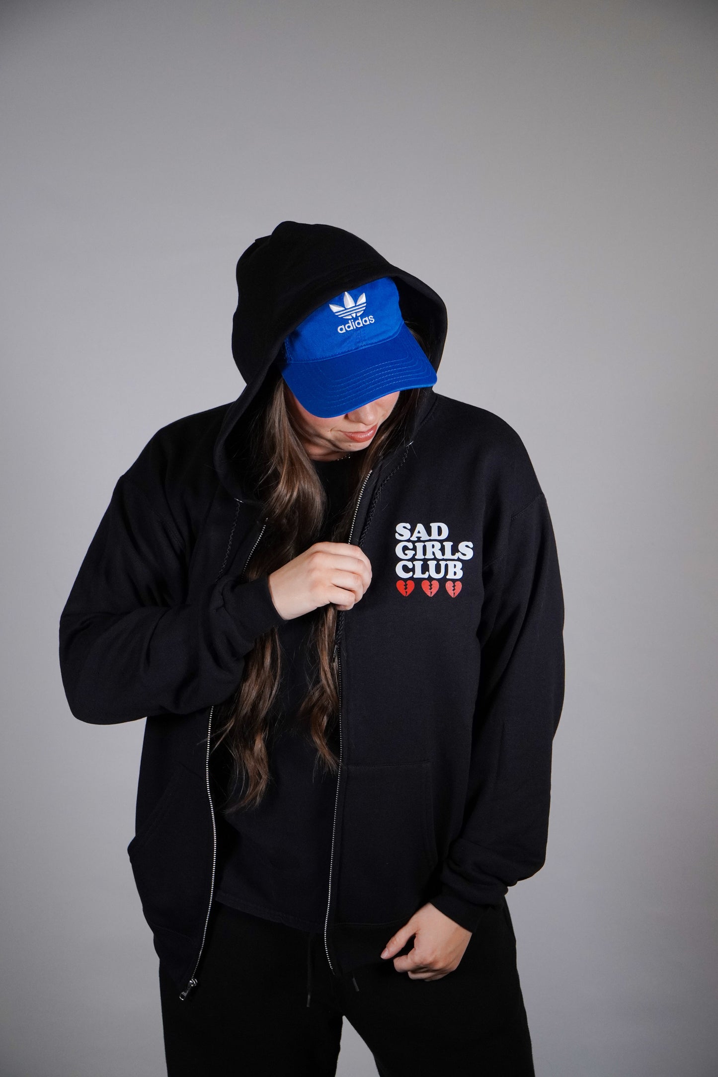 Sad Girls Club Black Zip Up Hoodie