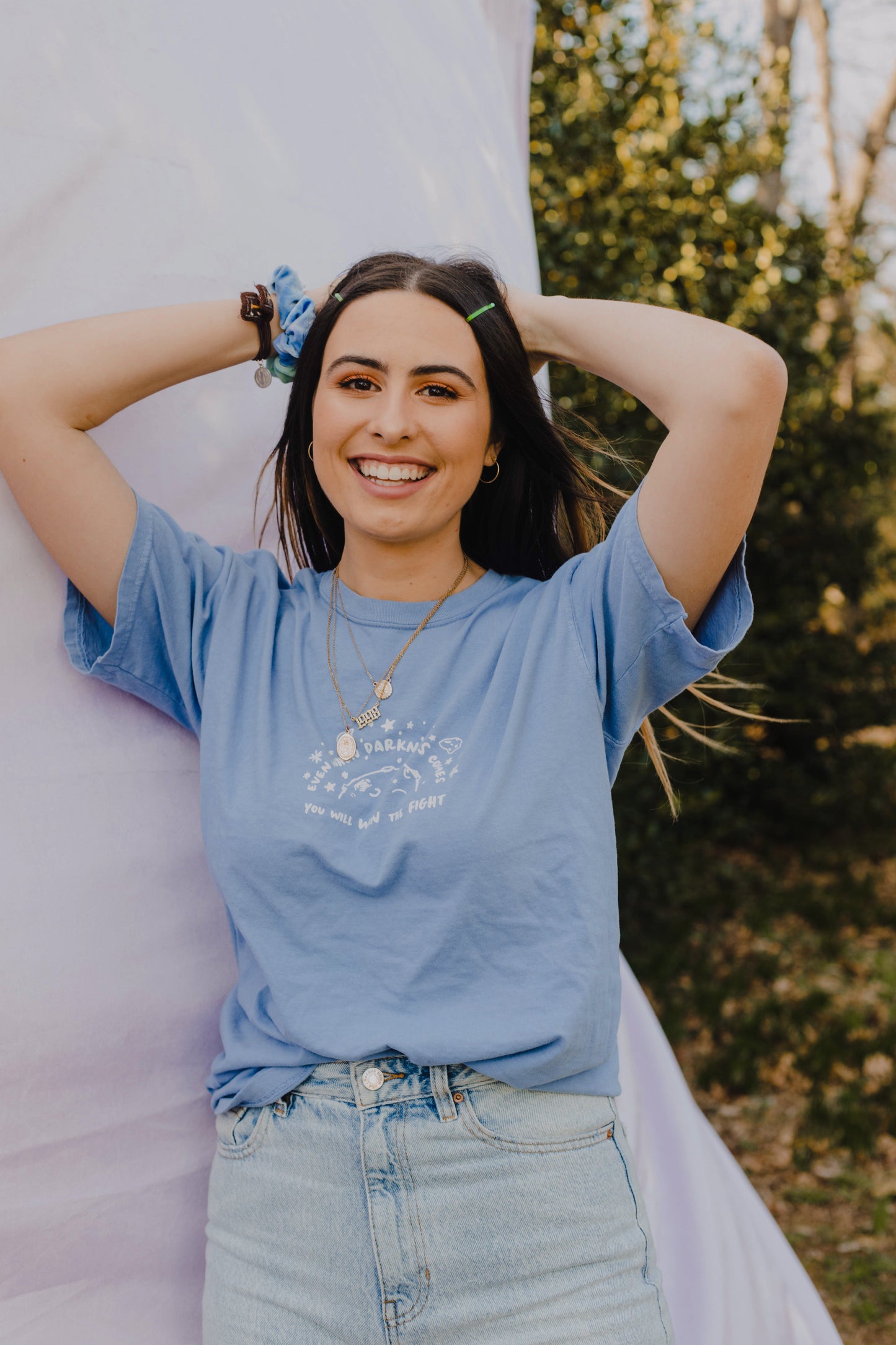 Win The Fight Blue Tee