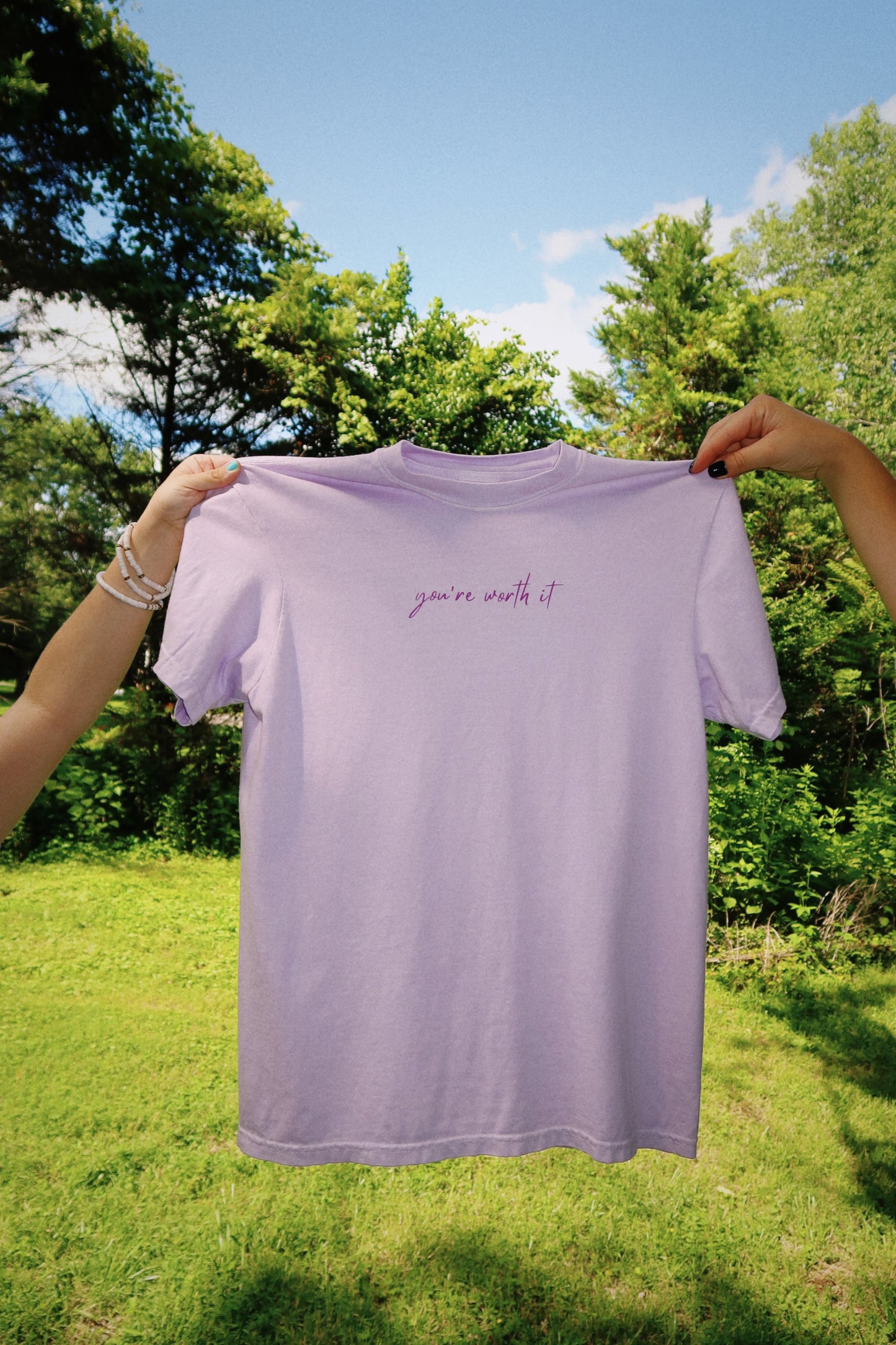 You’re Worth It Lavender Tee