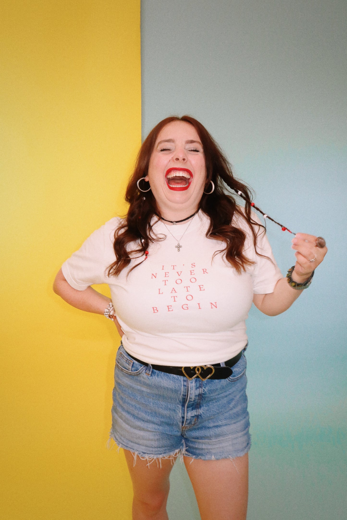 Never Too Late To Begin White Tee