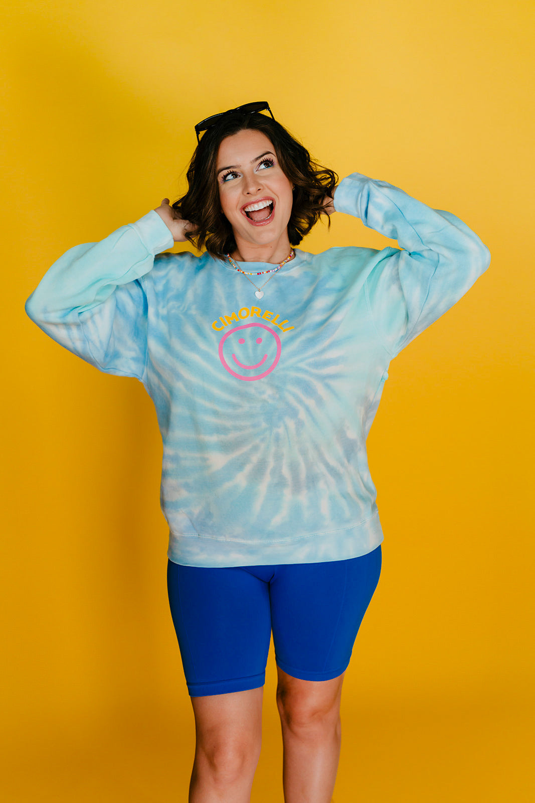 Cimorelli Smiley Tie Dye Crewneck