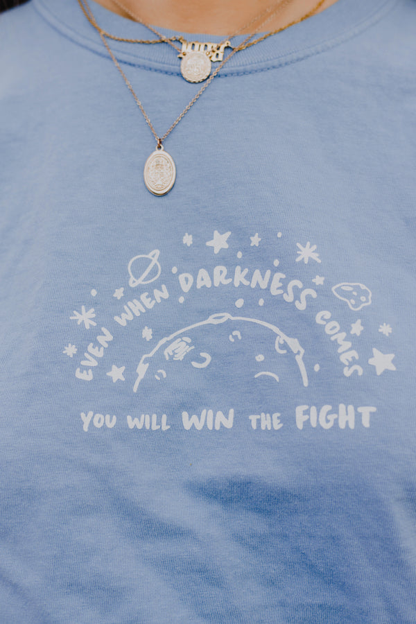Win The Fight Blue Tee