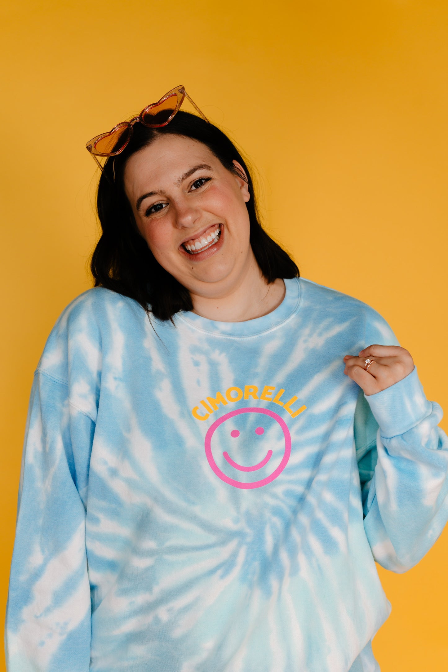 Cimorelli Smiley Tie Dye Crewneck