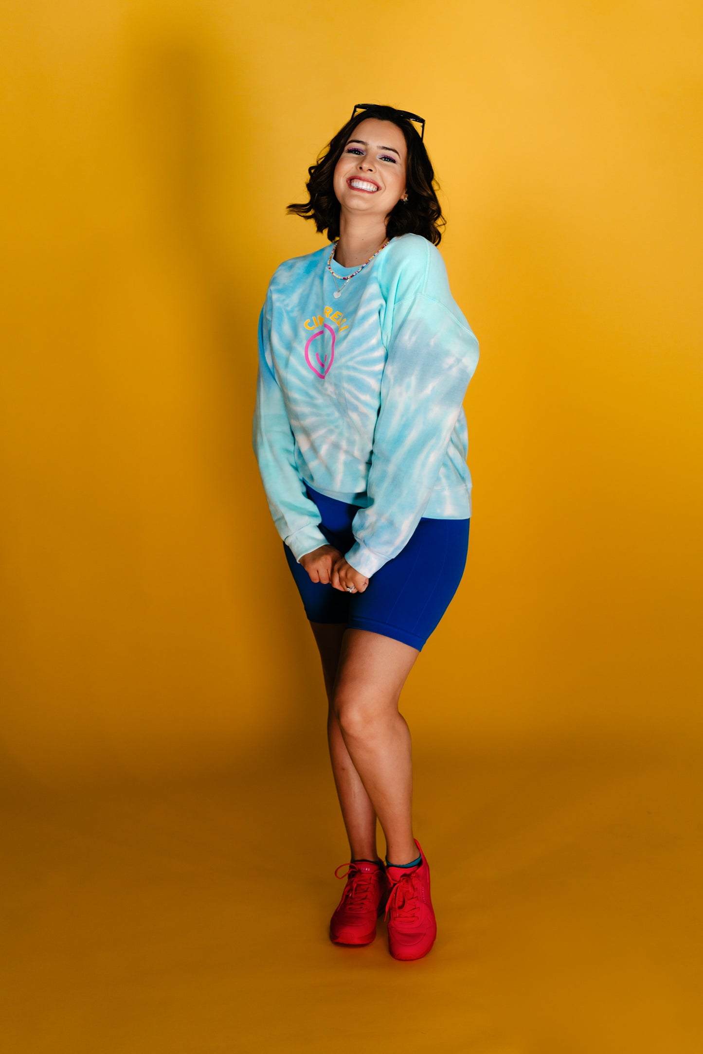 Cimorelli Smiley Tie Dye Crewneck
