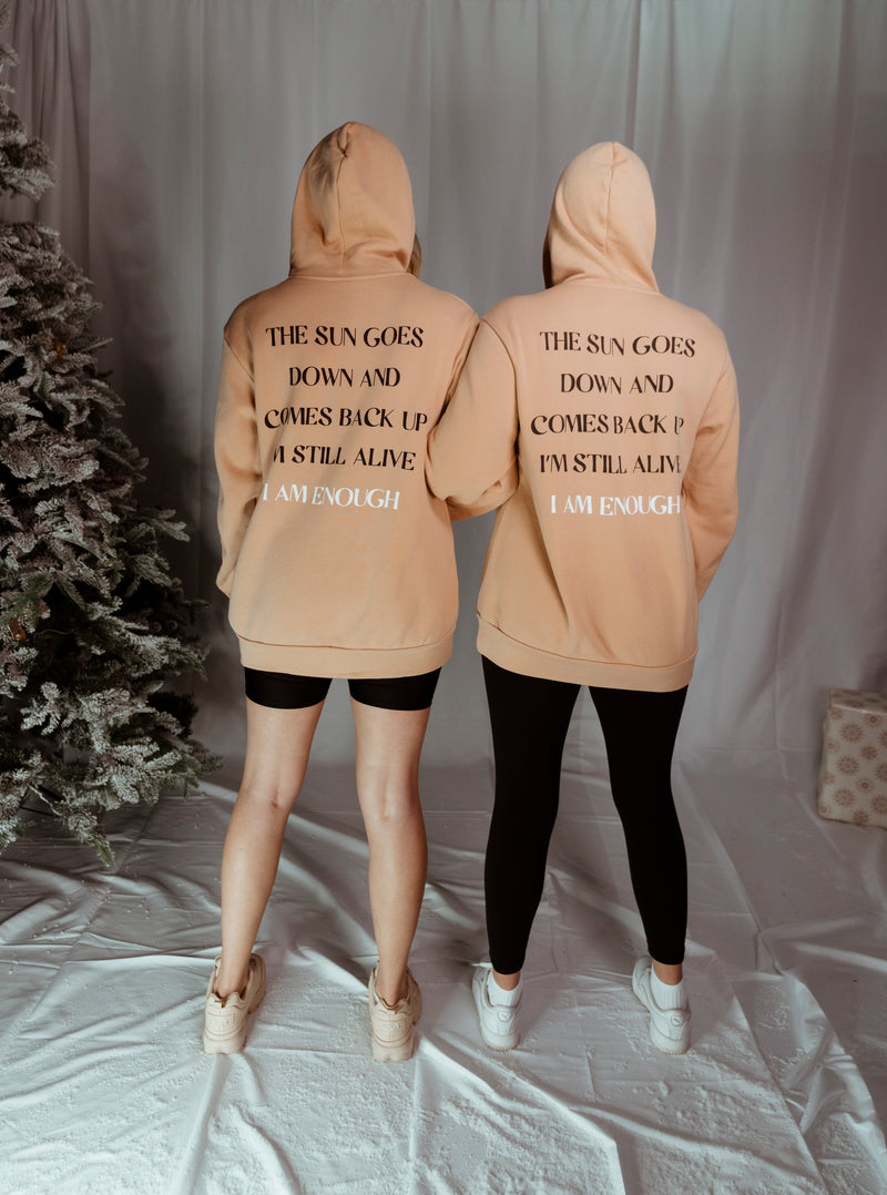 I Am Enough Tan Hoodie